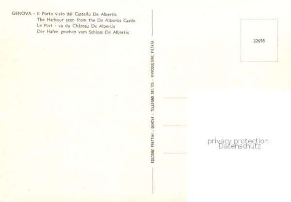 Genova Genua Liguria IT Il porto visto dal Castello de Albertis Kuenstlerkarte – Bild 2