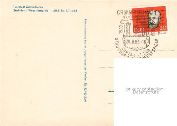 Crimmitschau Stadt der 1. Weberfestspiele Kuenstlerkarte – Bild 2