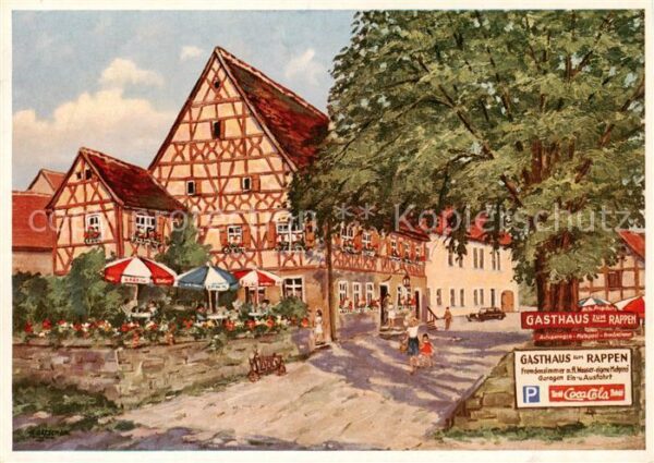 Oberickelsheim Gasthaus zum Rappen Kuenstlerkarte