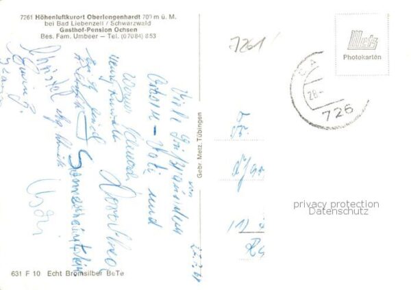 Oberlengenhardt Schoemberg Gasthof Ochsen Hoehenluftkurort Waldpartie – Bild 2