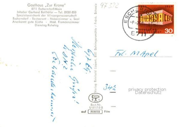 Escherndorf Gasthaus zur Krone Weinkeller Winzergenossenschaft Weinberge Panoram – Bild 2