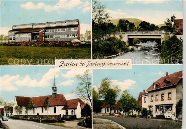 Zarten Kirchzarten Schule Ortsansichten Ladengeschaeft Dreisam