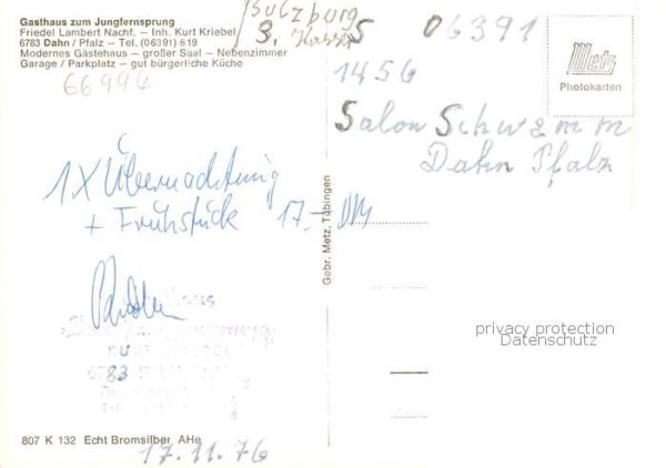Dahn Gasthaus zum Jungfernsprung Restaurant Felsen – Bild 2