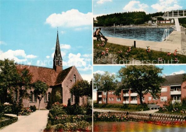 Wacken Kirche Freibad Mehrfamilienhaus Verlagsstempel