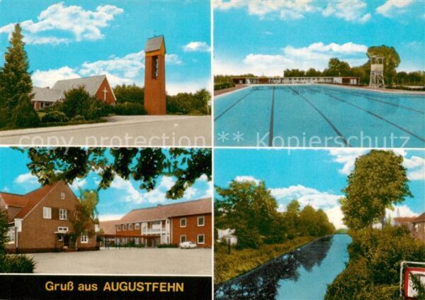 Augustfehn Teilansichten Freibad Partie am Fluss