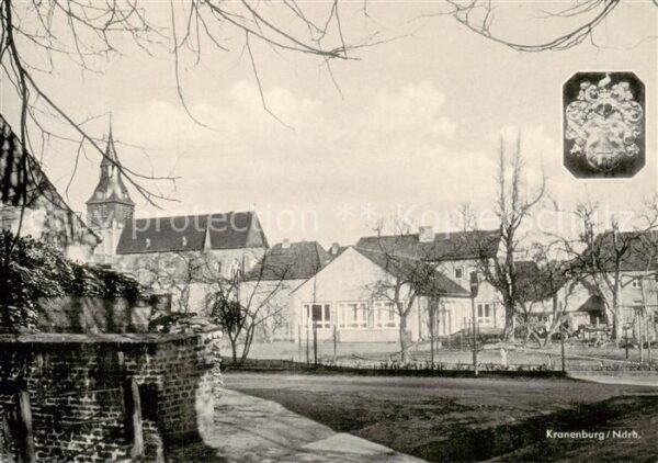 Kranenburg  Niederrhein Ortsansicht mit Kirche Wappen