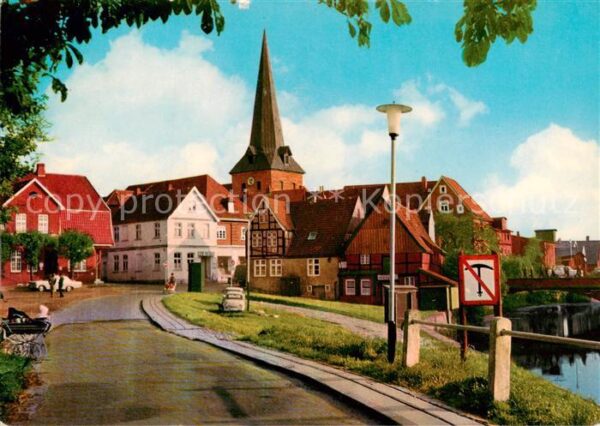 Otterndorf Niederelbe Ortsansicht mit Kirche