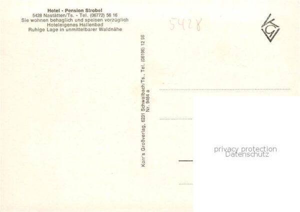 Nastaetten Taunus Hotel Pension Strobel Gastraum Garten Hallenbad – Bild 2