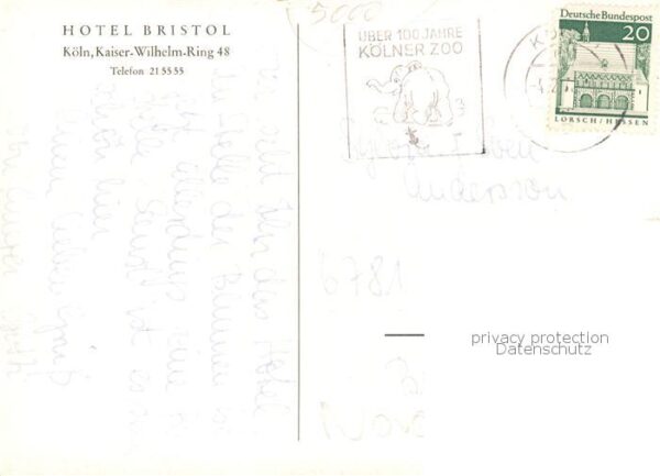 Koeln  Rhein Hotel Bristol Kuenstlerkarte – Bild 2