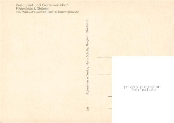 Dabringhausen Wermelskirchen Restaurant und Gartenwirtschaft Plaetzmuehle im Dhu – Bild 2