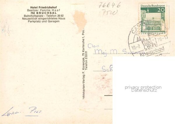 Bruchsal Bahnhof-Hotel Friedrichshof – Bild 2