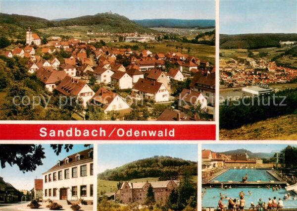 Sandbach Hessen Panorama Ortszentrum Schloss Freibad