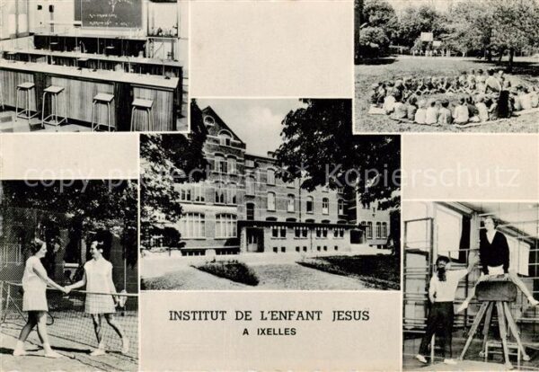 Ixelles Bruxelles Institut de l Enfant Jesus Lehrsaal Tennisplatz Turnhalle