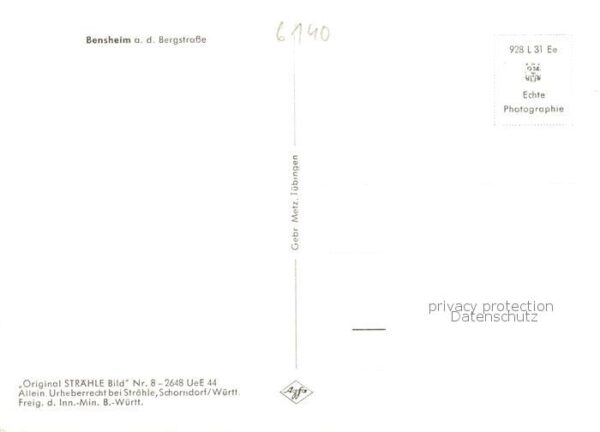 Bensheim Bergstrasse Panorama Original Straehle Bild Nr. 8-2648 – Bild 2
