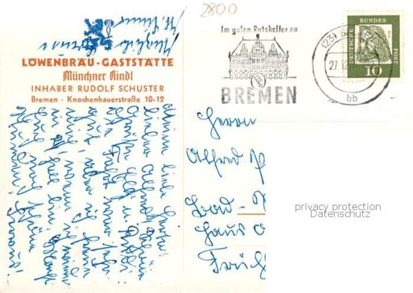 Bremen Loewenbraeu Gaststaette Muenchner Kindl Gastraum – Bild 2