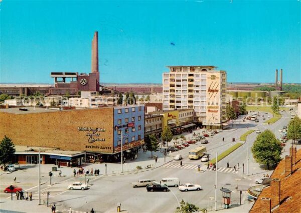 Wolfsburg Porschestrasse und Volkswagenwerk Industrie