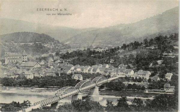 Eberbach Baden Neckar Panorama Blick von der Marienhoehe