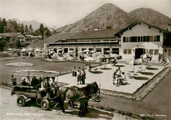 Ruhpolding Kurhaus Restaurant Terrasse Pferdewagen