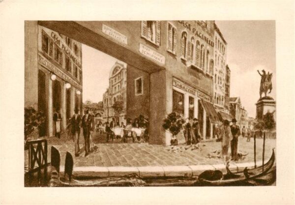 Venezia Venedig Casa Paganelli Albergo Ristorante Kuenstlerkarte