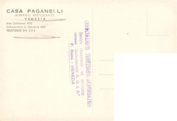 Venezia Venedig Casa Paganelli Albergo Ristorante Kuenstlerkarte – Bild 2