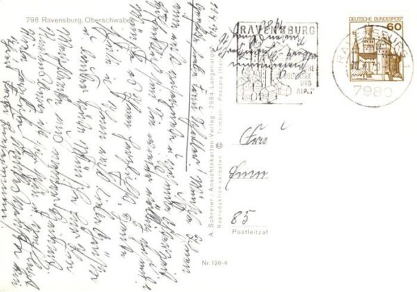 Ravensburg  Wuerttemberg Stadtzentrum Blick zur Kirche – Bild 2