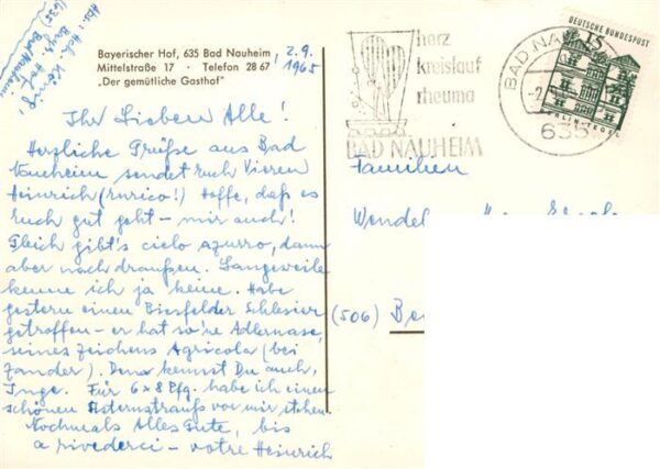 Bad Nauheim Gasthof Bayerischer Hof Kuenstlerkarte – Bild 2