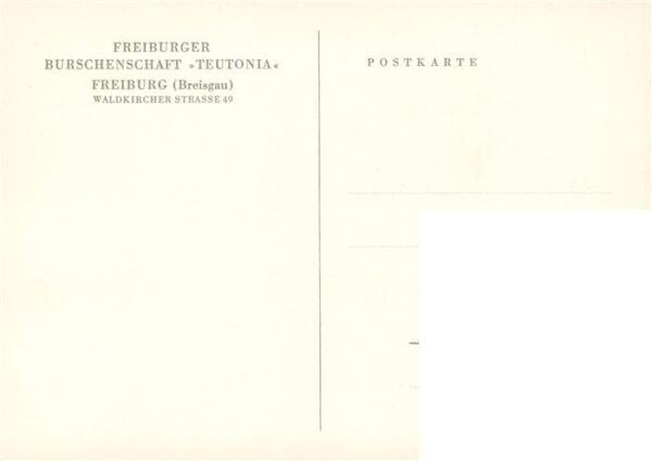 Freiburg Breisgau Freiburger Burschenschaft Teutonia Kuenstlerkarte – Bild 2