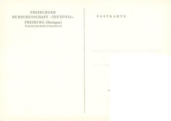 Freiburg Breisgau Freiburger Burschenschaft Teutonia Kuenstlerkarte – Bild 2