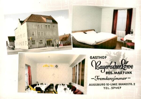 Augsburg Gasthof Bayerischer Loewe Restaurant Fremdenzimmer