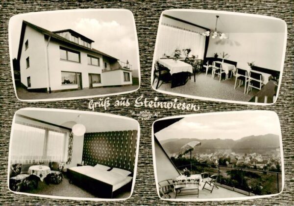 Steinwiesen Pension Boehnke Gastraum Fremdenzimmer Blick auf den Ort