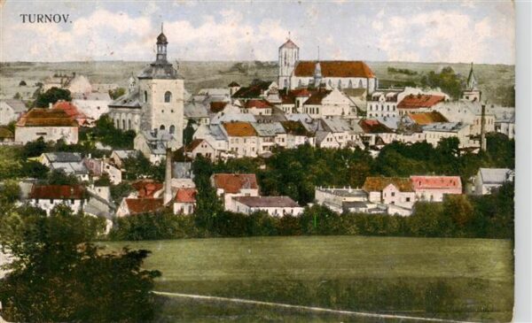 Turnov  Turnau CZ Ortsansicht mit Kirche