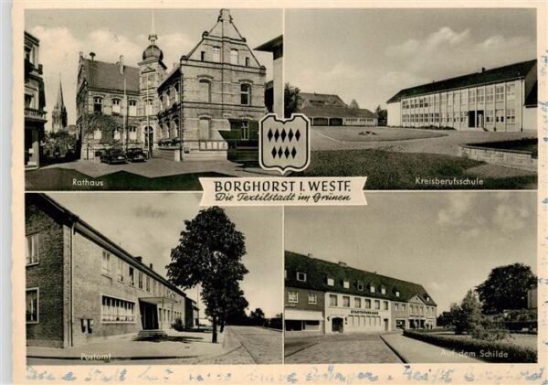 Borghorst Westfalen Rathaus Kreisberufsschule Postamt Auf dem Schilde