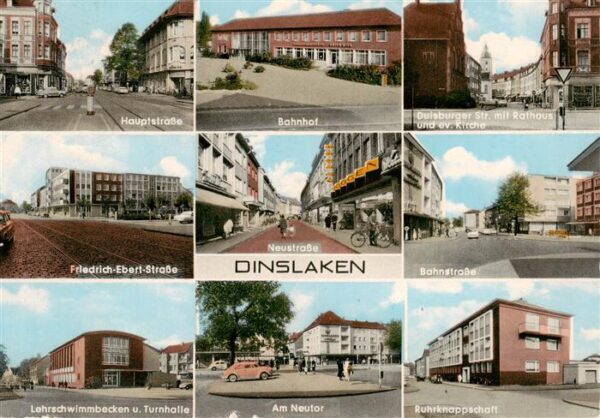 Dinslaken Hauptstrasse Bahnhof Duisburger Strasse mit Rathaus Friedrich Ebert St