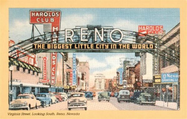 Reno  Nevada USA Looking south on Virginia Street Illustration