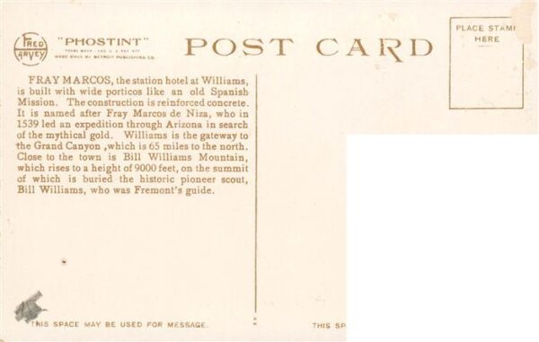 Williams Arizona USA Station Hotel Fray Marcos Illustration – Bild 2
