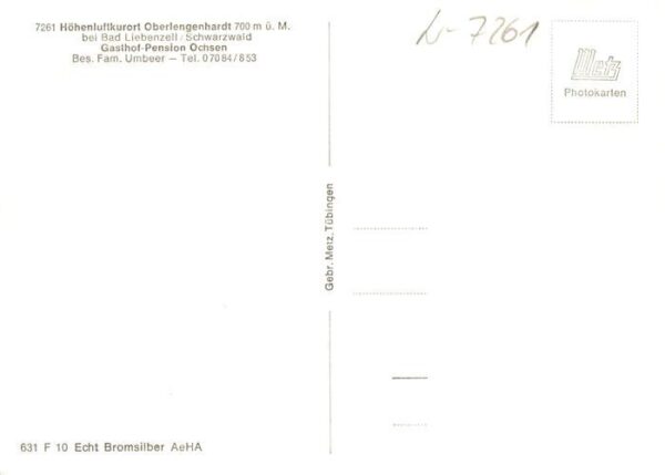 Oberlengenhardt Schoemberg Panorama Waldpartie Gasthof Ochsen Bromsilber – Bild 2