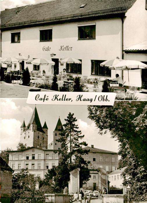 Haag Oberbayern Cafe Keller Blick zur Kirche