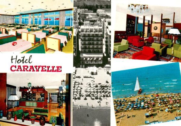Cattolica  Provincia Rimini IT Hotel Caravelle Restaurant Strand Luftaufnahme