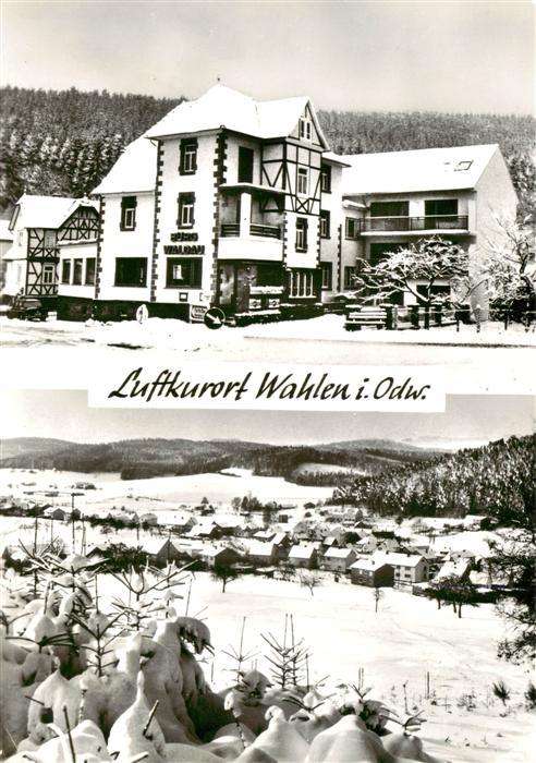Wahlen Odenwald Gasthof Pension Burg Waldau Winterpanorama Luftkurort