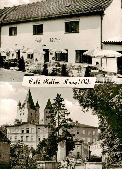 Haag Oberbayern Cafe Keller Blick zur Kirche