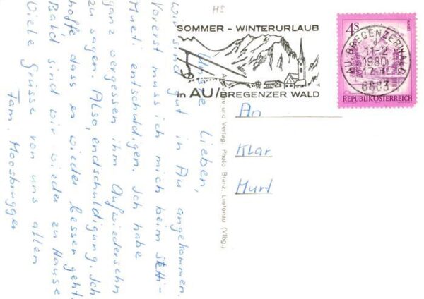 Au Bregenzerwald Haus Moosbrugger Gaststube Kirche Panorama – Bild 2