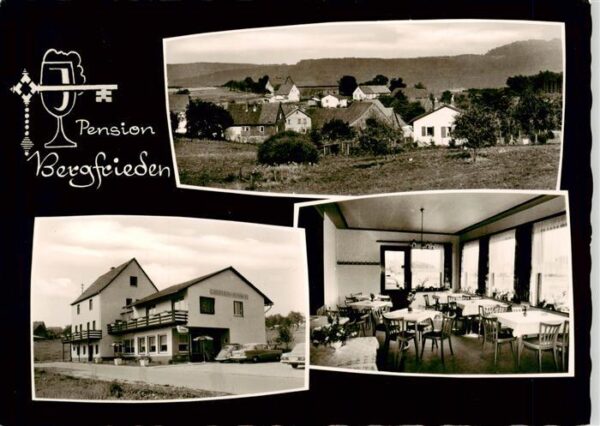 Etzean Beerfelden Odenwald Pension Bergfrieden Gaststube Panorama