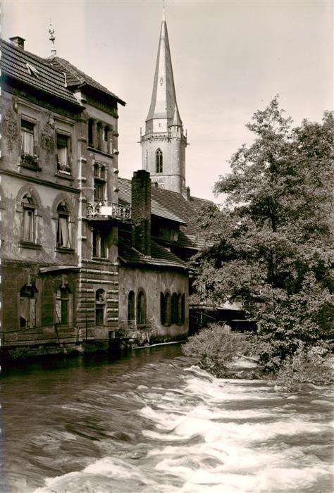 Kappelrodeck Ortsmotiv mit Kirche