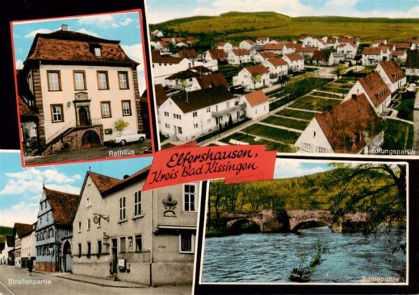 Elfershausen Bad Kissingen Unterfranken Rathaus Siedlungspartie Strassenpartie S