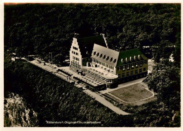 Koblenz  Rhein Staedt Berghotel Rittersturz Fliegeraufnahme