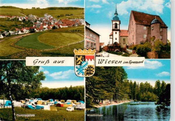 Wiesen Unterfranken Panorama Kirche Campingplatz Wiesbuettsee