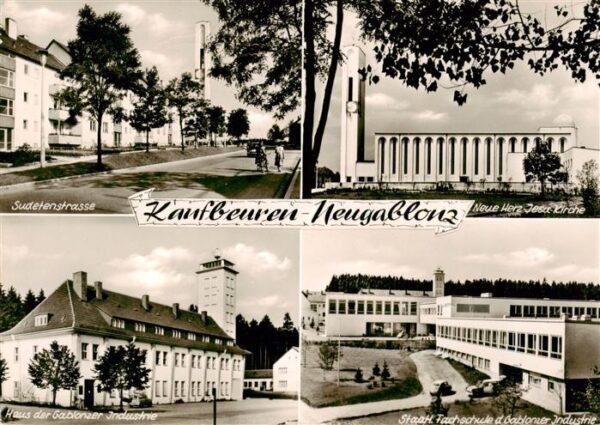 Neugablonz Kaufbeuren Sudetenstrasse Neue Herz-Jesu-Kirche Haus der Gablonzer In