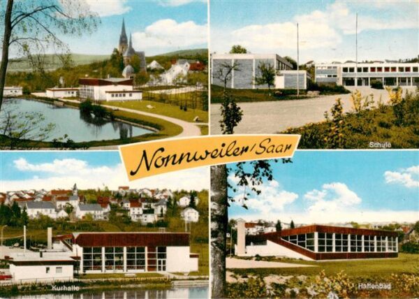 Nonnweiler-Primstal Saarland Blick zur Kirche Schule Kurhalle Hallenbad