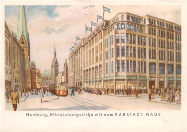 Hamburg Moenckebergstrasse mit dem Karstadt Haus