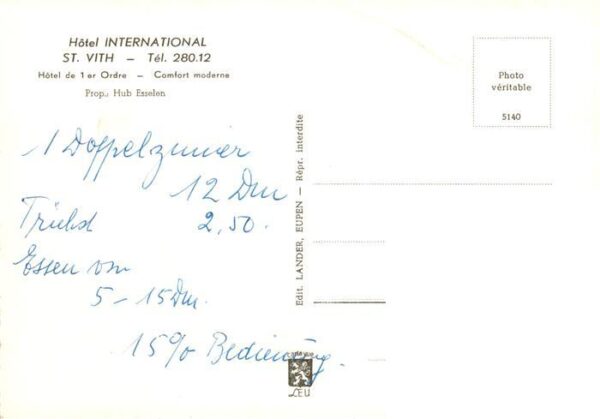 St-Vith Belgie Hotel International Gastraeume Panorama – Bild 2
